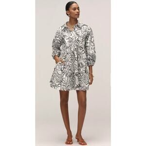 Anthropologie Maeve Bettina Tiered Shirt Dress Oversized Cottagecore Linen XL